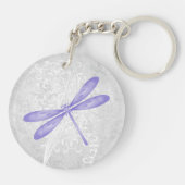 紫ドラゴンフライパーソナライズされたアクリルキーチェーン キーホルダー (裏面)