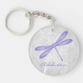紫ドラゴンフライパーソナライズされたアクリルキーチェーン キーホルダー (正面)