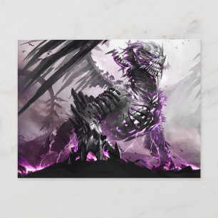 紫ドラゴン5葉書 ファンタジーの挨拶 ポストカード