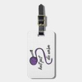 紫ニット高速、暖かく死ぬ ラゲッジタグ (正面縦)