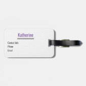 紫ニット高速、暖かく死ぬ ラゲッジタグ (裏面横)