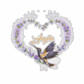 紫ハミパーソナライズされたドリハート シール (正面)