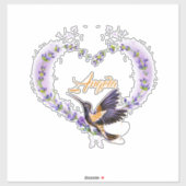 紫ハミパーソナライズされたドリハート シール (シート)