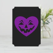 紫ハロウィーンハートゴシックのバレンタインデー 招待状 (スタンド正面)