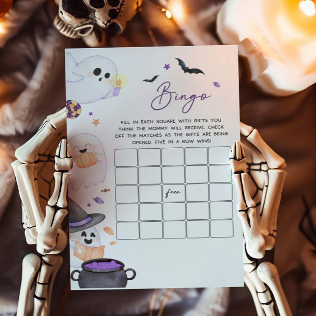 紫ハロウィーン小さなブベイビーシャワービンゴゲーム (A Little Boo Baby Shower Bingo Game
)