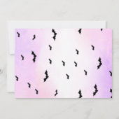 紫ハロウィーン誕生日招待状と写真 招待状 (裏面)