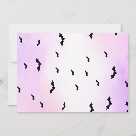 紫ハロウィーン誕生日招待状と写真 招待状 (裏面)