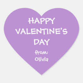 紫ハートのバパーソナライズされたレンタギフトラベル ハートシール