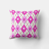 紫ハートアーガイル枕 クッション (裏面)