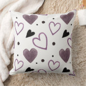 紫ハート水彩枕 クッション (ブランケット)