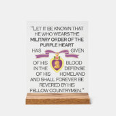 紫ハート アクリルサイン (正面)