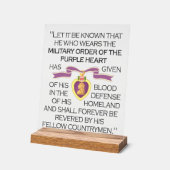 紫ハート アクリルサイン (傾斜)