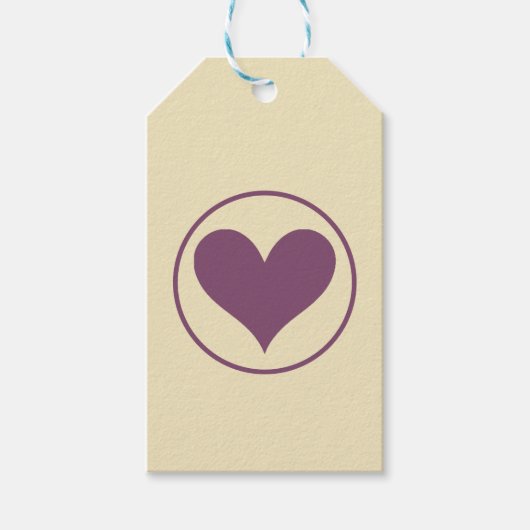 紫ハート ギフトタグ (正面)