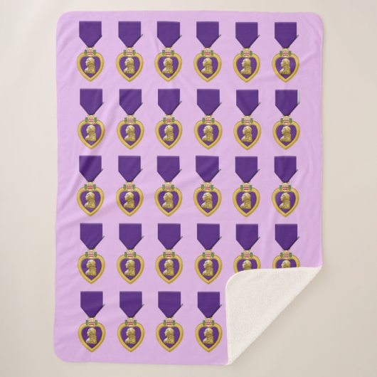 紫ハート シェルパブランケット (正面)