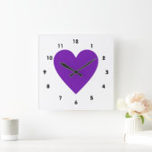 紫ハート スクエア壁時計 (ホーム)