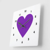 紫ハート スクエア壁時計 (傾斜)