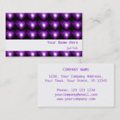 紫ハート「ハート」白ストライプ色 名刺 (正面/裏面)