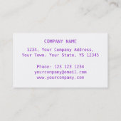 紫ハート「ハート」白ストライプ色 名刺 (裏面)