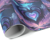 紫ハート ラッピングペーパー (ロールコーナー)