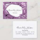 紫バイオレットアメジスト3Dフレーム紙吹雪クリストル 名刺 (正面/裏面)