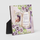 紫バイオレットアーチ写真ユニーク洗礼記念 フォトプラーク (正面)