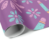 紫バイオレットシームレススクールラッピング紙アート ラッピングペーパー (ロールコーナー)