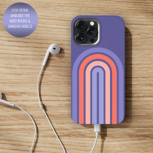 紫バイオレットピーチオレンジ丸い線のパターン iPhone 13 PRO MAXケース