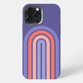 紫バイオレットピーチオレンジ丸い線のパターン iPhoneケース (裏面)