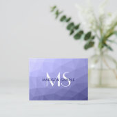 紫バイオレットブルーのメッシュグラデーションパターンモノグラム 名刺 (スタンド正面)