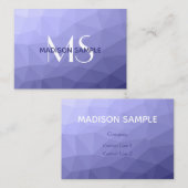 紫バイオレットブルーのメッシュグラデーションパターンモノグラム 名刺 (正面/裏面)