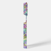 紫バイオレットブルーターコイズピンク大理石パターン iPhoneケース (右側面)