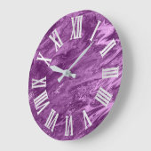 紫バイオレットメタリックグレーシルバーローマ数字 ラージ壁時計 (傾斜)