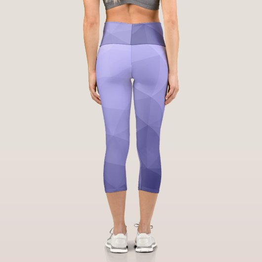 紫バイオレットメッシュのジオメトグラデーションリックパターン カプリレギンス (裏面)