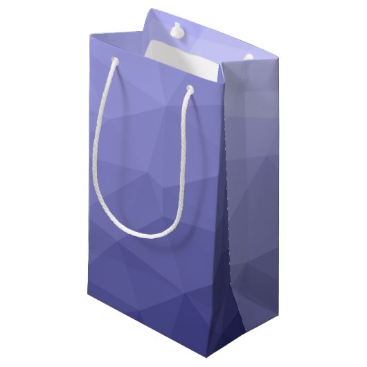 紫バイオレットメッシュのジオメトグラデーションリックパターン スモールペーパーバッグ (正面アングル)