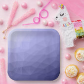 紫バイオレットメッシュのジオメトグラデーションリックパターン ペーパープレート (パーティー)