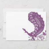 紫バイオレットモダンヴィンテージ結婚孔雀 招待状 (正面)
