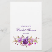 紫バイオレット牡丹フローラブライダルシャワーゲーム (裏面)