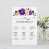 紫バイオレット王室の金ゴールドフローラブライダルシャワーゲーム (スタンド正面)