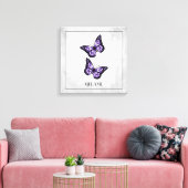 紫バタフライフローラキャンバス印刷 キャンバスプリント (インサイチュ (リビング))