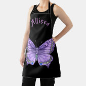 紫バタフライブラック女性の名前 エプロン (インサイチュ)
