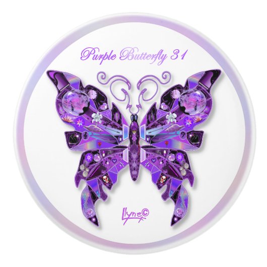 紫バタフライ31セラミックノブ セラミックノブ (正面)
