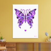 紫バタフライ31ノートブック キャンバスプリント (インサイチュ (リビング))