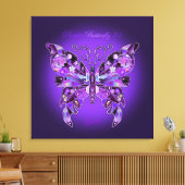 紫バタフライ31ノートブック キャンバスプリント (インサイチュ (リビング))