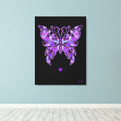 紫バタフライ31ノートブック キャンバスプリント (インサイチュ (ウッドフロア))