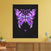 紫バタフライ31ノートブック キャンバスプリント (インサイチュ (リビング))