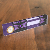 紫バタフライ31ノートブック デスクネームプレート (側面)