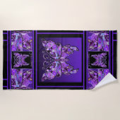 紫バタフライ31ビーチタオル ビーチタオル (正面)