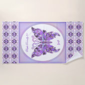 紫バタフライ31ビーチタオル ビーチタオル (正面)