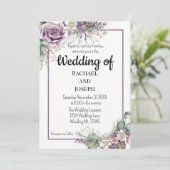 紫バラとユーカリ結婚タミン 招待状 (スタンド正面)