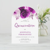 紫バラキンセアニェラパーティーアーチ 招待状 (スタンド正面)